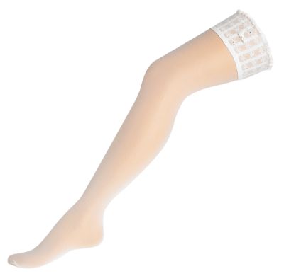 Ivory diamante bow hold ups
