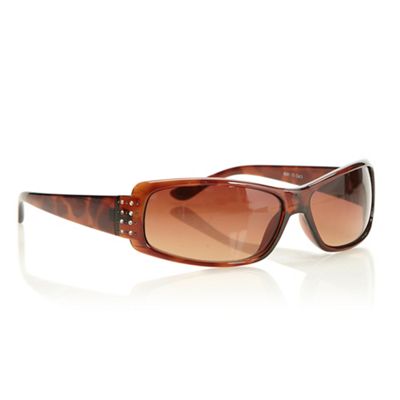 Brown Plastic Diamant  Temple Sunglasses                                                                                        