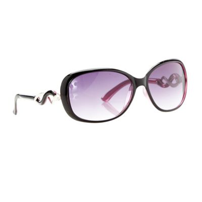 Black Twisted Armed Oversized Sunglasses                                                                                        