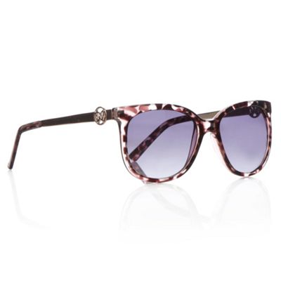 Purple Tortoise Shell Metal Arm Sunglasses                                                                                      