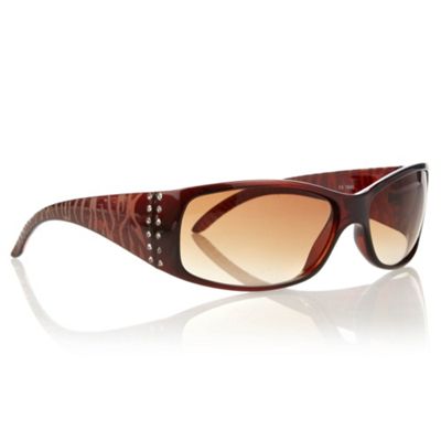 Brown Diamant  Sided Graduating Wrap Sunglasses                                                                                 