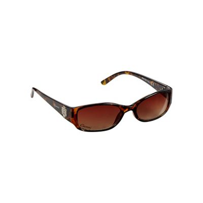 Brown Tortoise Shell Diamant  Cross Hinge Sunglasses                                                                            