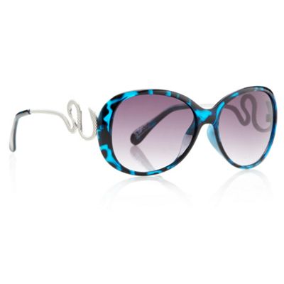 Designer Blue Tortoiseshell Snake Sunglasses                                                                                    