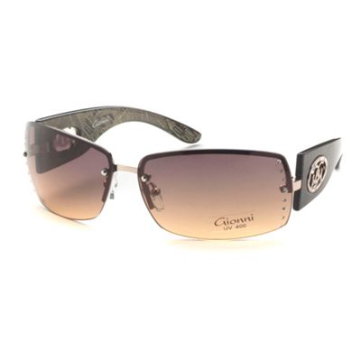 Brown Rimless Diamant  Lens Sunglasses                                                                                          