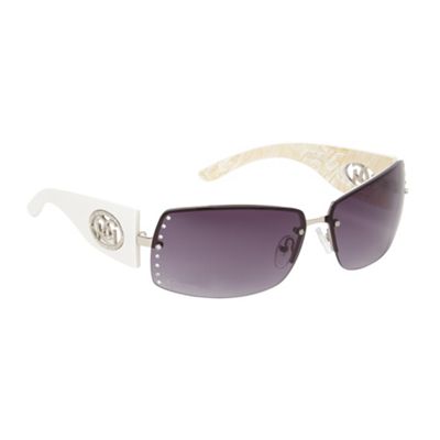 White Rimless Diamant  Lens Sunglasses                                                                                          