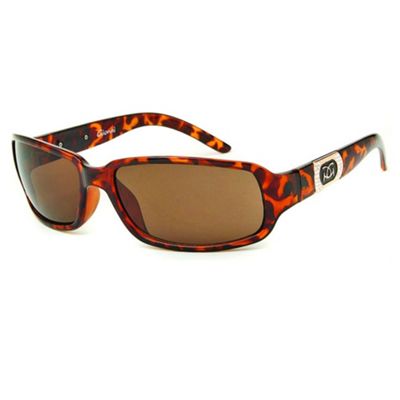 Brown Tortoise Shell Logo Plaque Sunglasses                                                                                     
