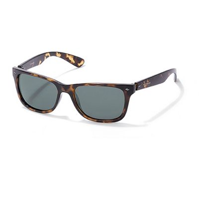 Light Brown Tortoiseshell Plastic Wayfarer Sunglasses                                                                           