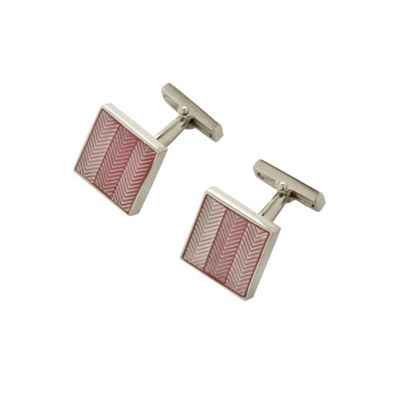 Osborne Pink herringbone square cufflinks