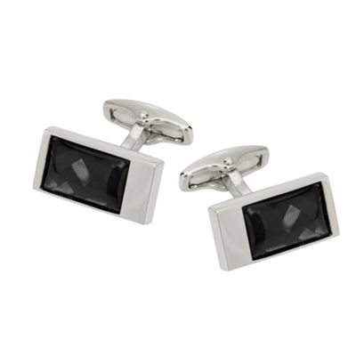 Jeff Banks Black rectangular cufflinks