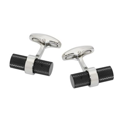 Jeff Banks Black metal bar cufflinks