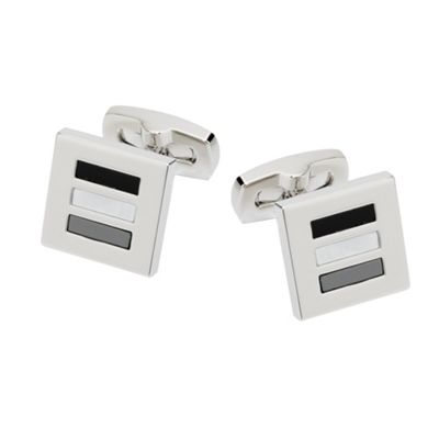 J by Jasper Conran Grey mother of pearl and onyx cufflinks