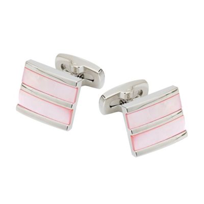 J by Jasper Conran Grey/pink mother of pearl cufflinks