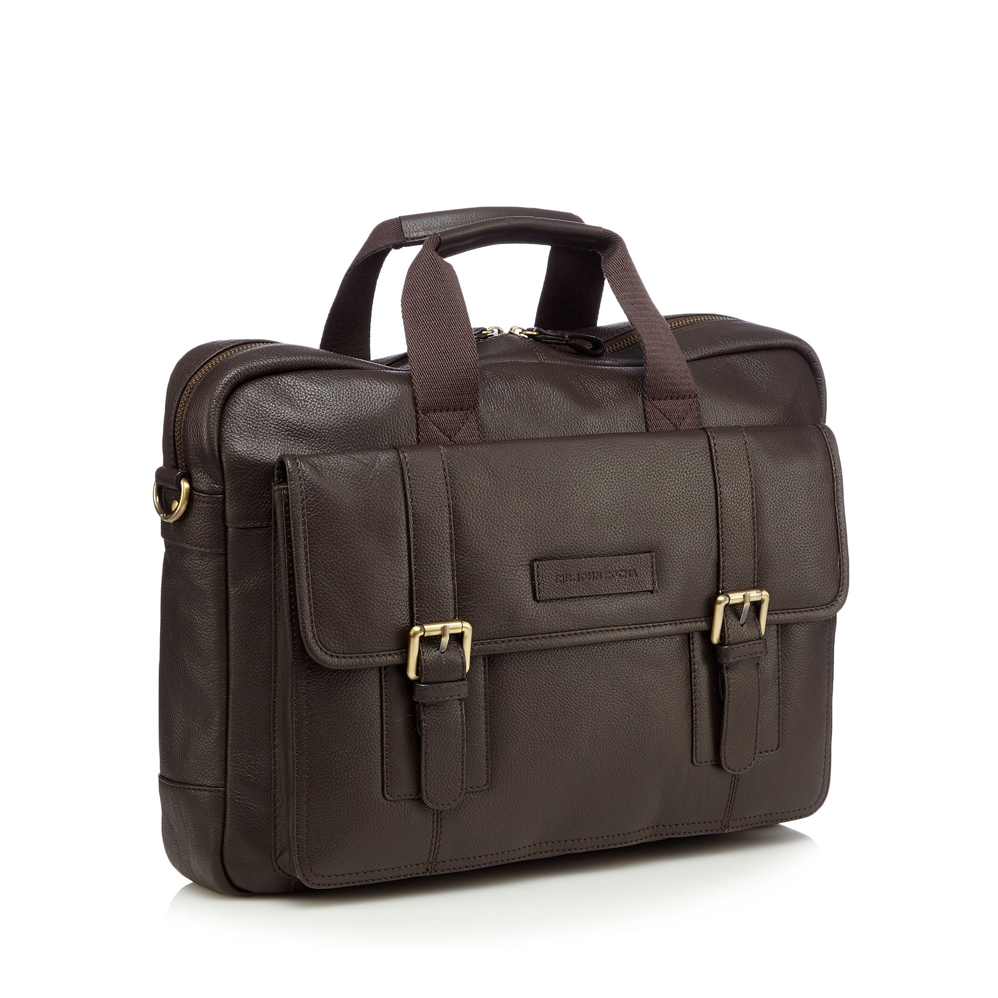Rjr.John Rocha Mens Designer Dark Brown Soft Leather Business Bag From Debenhams | eBay