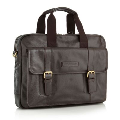 Designer brown leather business bag - Debenhams