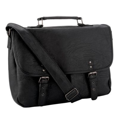 Black two pocket satchel bag