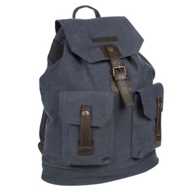 Dark blue canvas rucksack