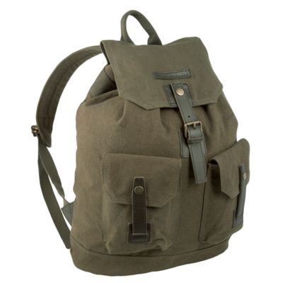 Khaki canvas rucksack