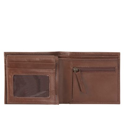 Designer brown top stitch detail wallet                                                                                         