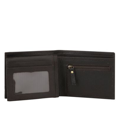Designer brown textured leather billfold wallet                                                                                 