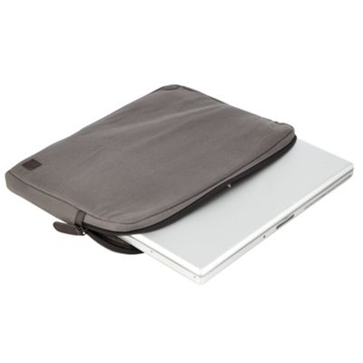 Grey canvas laptop sleeve