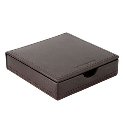 Brown leather cufflink box