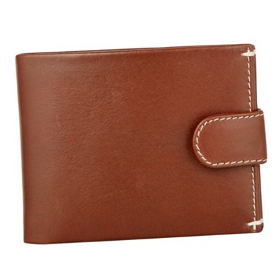 Brown leather tab wallet