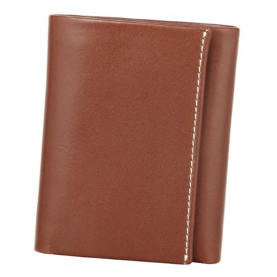 Brown trifold leather wallet