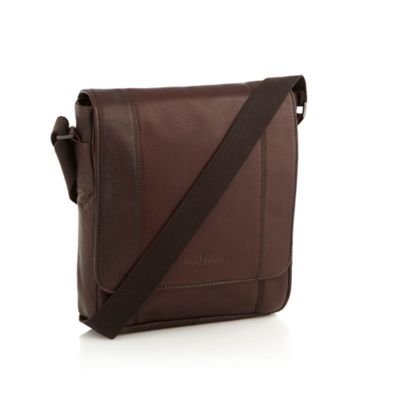 Designer brown leather utility bag