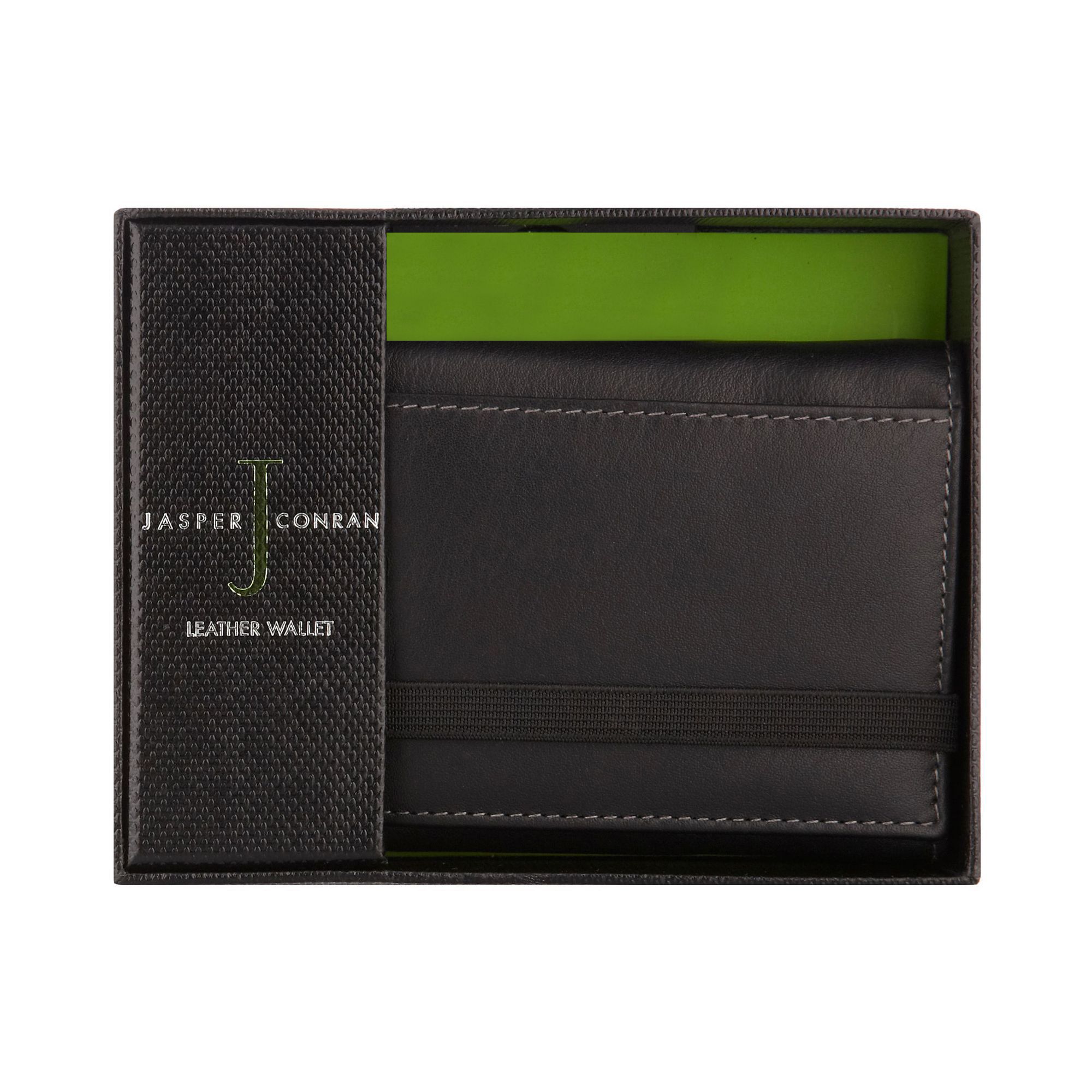J By Jasper Conran Mens Black Leather Trifold Wallet In A Gift Box eBay