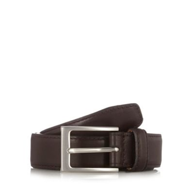 Designer dark brown leather belt                                                                                                