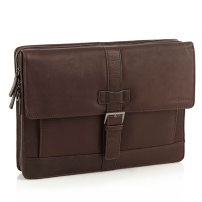 Designer brown leather despatch bag