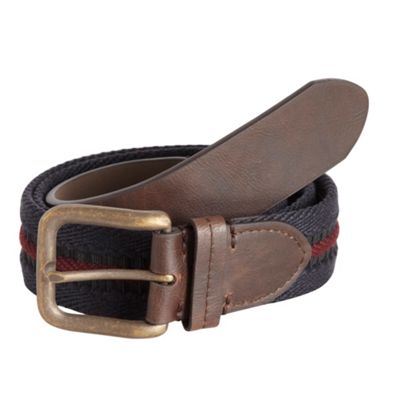 Navy webbing striped belt                                                                                                       