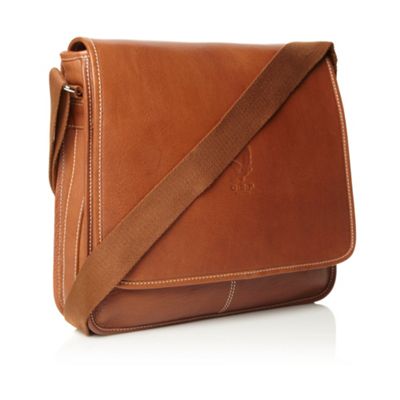 Tan 'Monterey' leather messenger bag                                                                                            