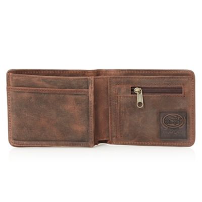 Brown leather billfold wallet                                                                                                   
