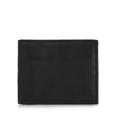 Designer black leather trifold wallet                                                                                           