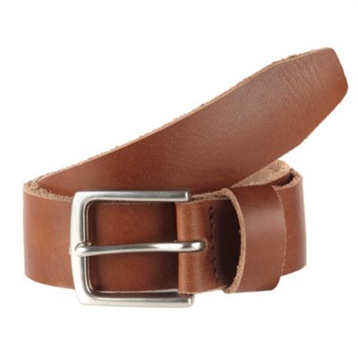 Designer tan luxury leather wide keeper pin buckle belt