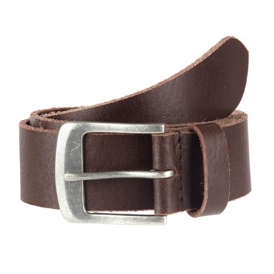 Dark brown distressed leather belt