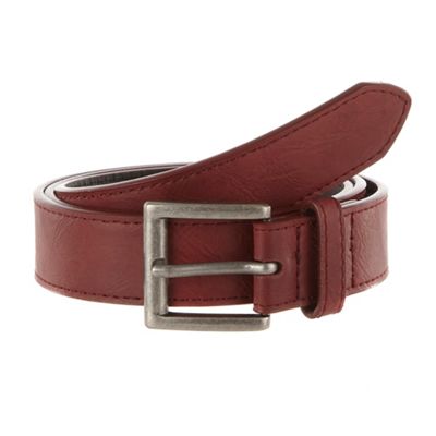 Red bonded leather belt