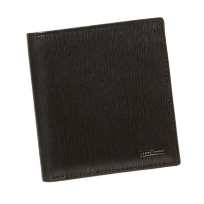 Designer black wood grain textured leather wallet                                                                               
