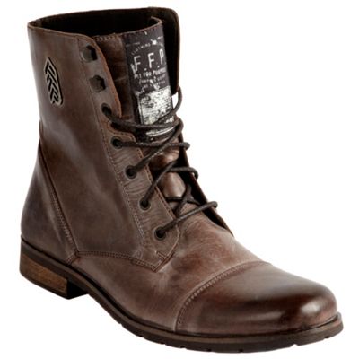 Brown 'Fidel' toe cap shoes