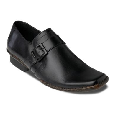 Black Sprackling buckle slip on shoes                                                                                           