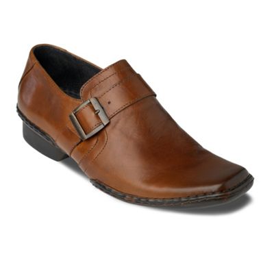 Tan Sprackling buckle slip on shoes                                                                                             