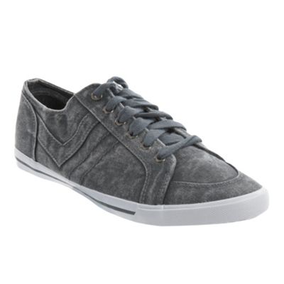 Blue washed out canvas trainers