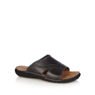 ... men s mule sandals from mantaray are crafted from black leather with