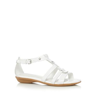 Debenhams Dune Neutral Jewel Heel Double Strap Flat Sandal - . -