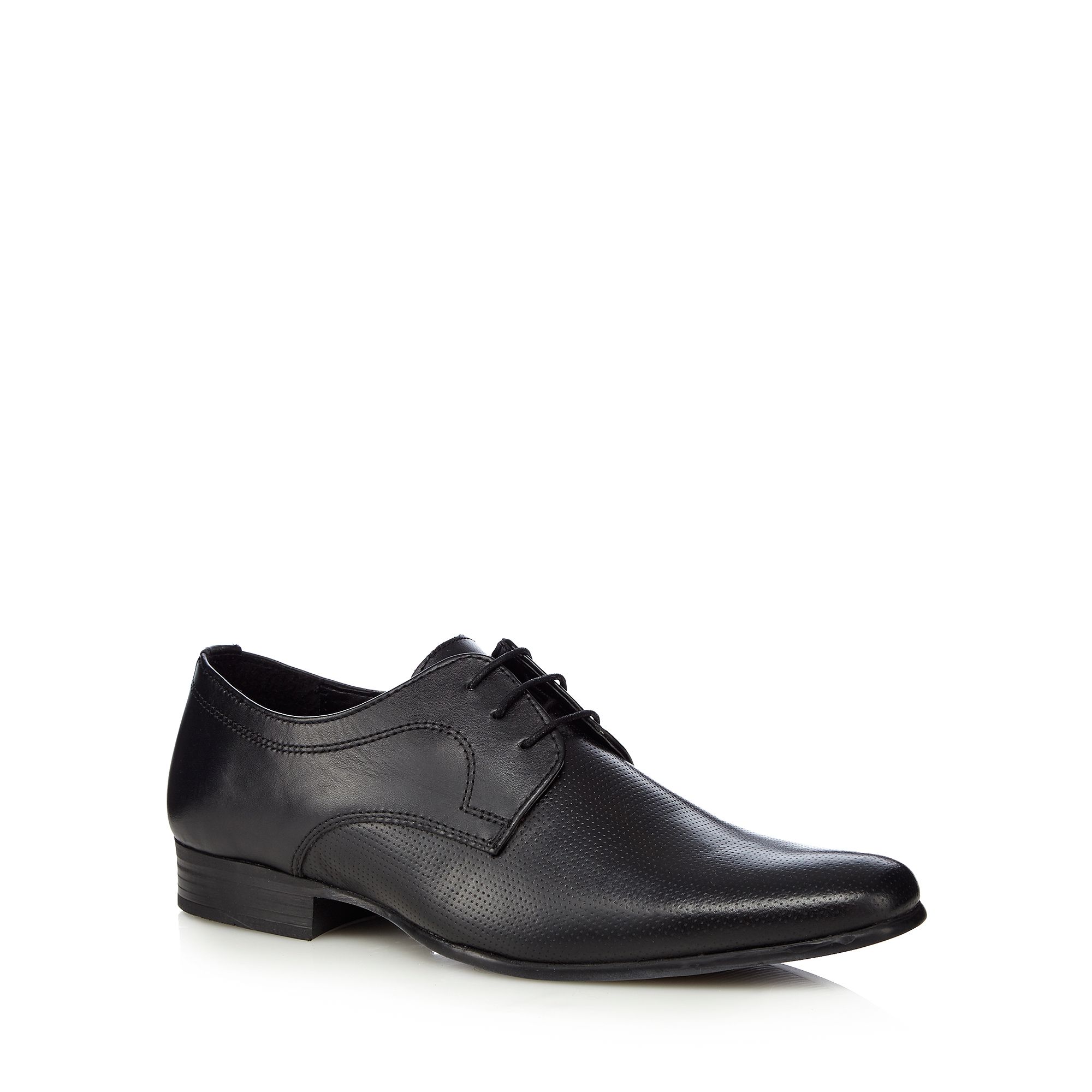 Red Herring Mens Black Leather Punched Shoes From Debenhams eBay