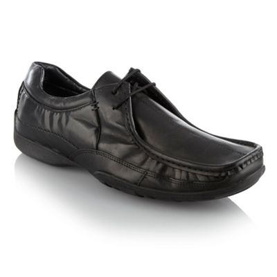 Black top stitched smart shoes