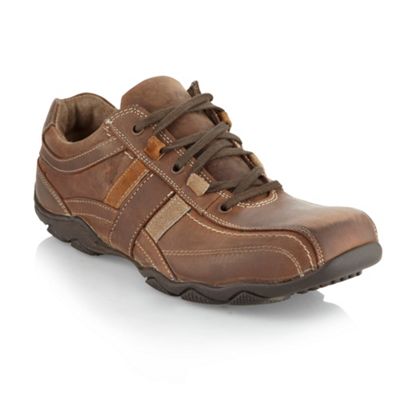 Brown tramline stitch trainers                                                                                                  