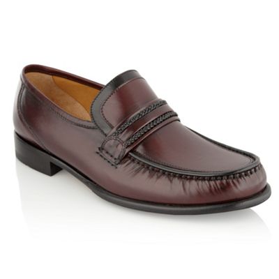 Burgundy classic bar loafer shoes