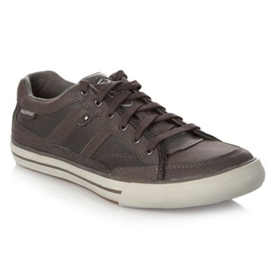 Dark grey contrasting top stitch trainers